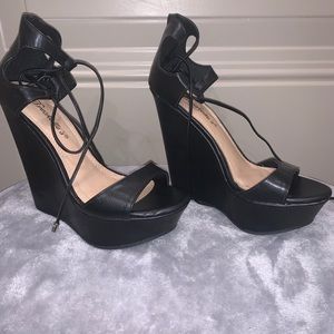 Black strappy heels!
